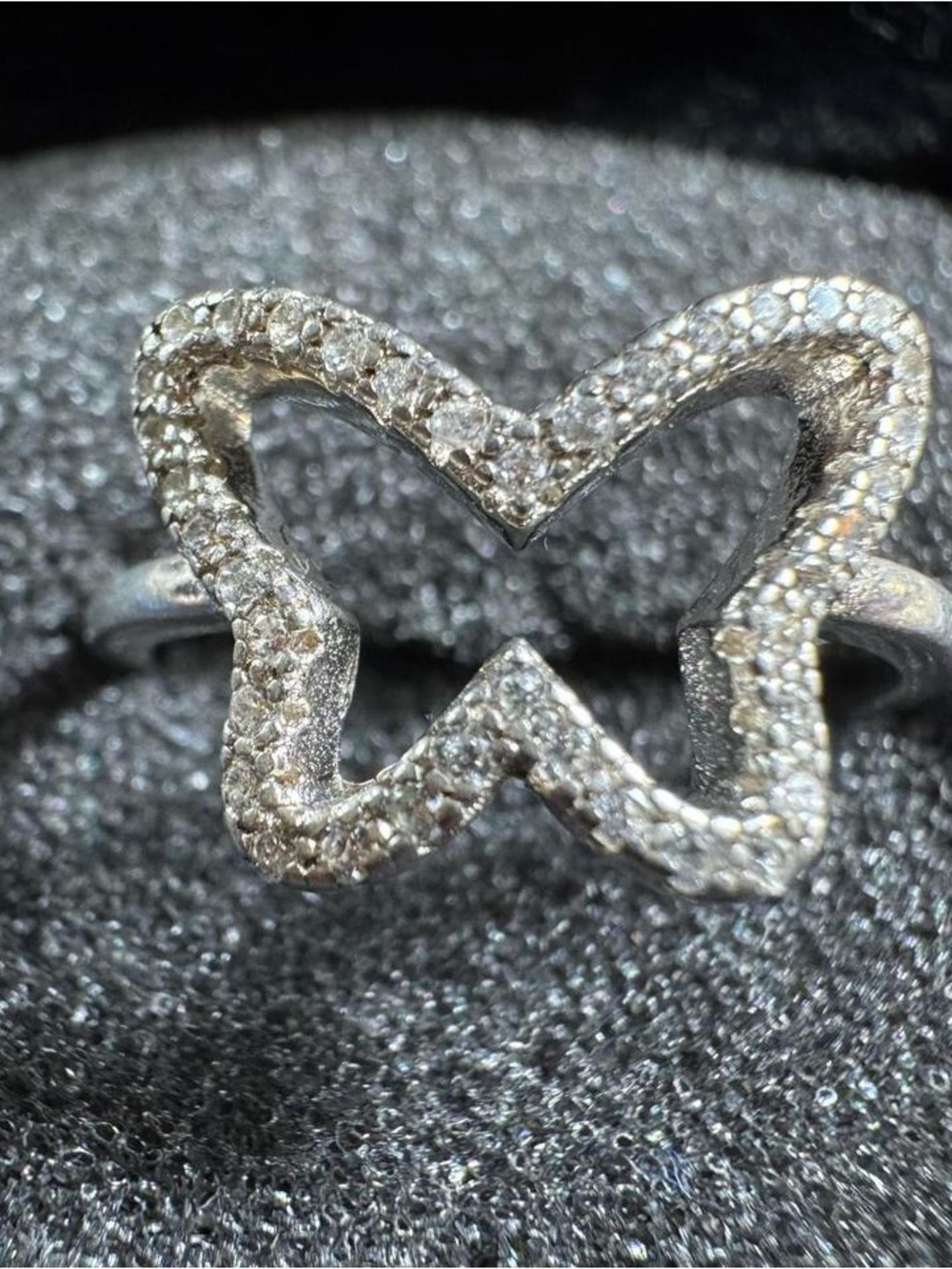 925 Sterling Silver Ring Butterfly Outline Statement Minimalist Size 7